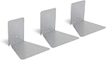 Umbra Conceal, Sturdy Metal Floating Bookshelf for Wall, Silver, Large, Set of 3