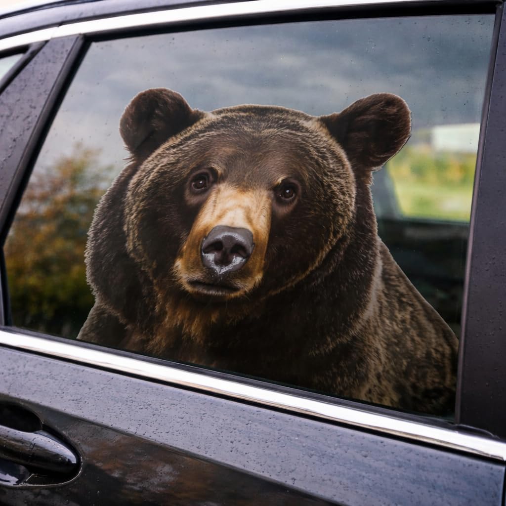 Autocollant fenêtre ours lot de 2 pour masquer le vis-à-vis avec déco animaux