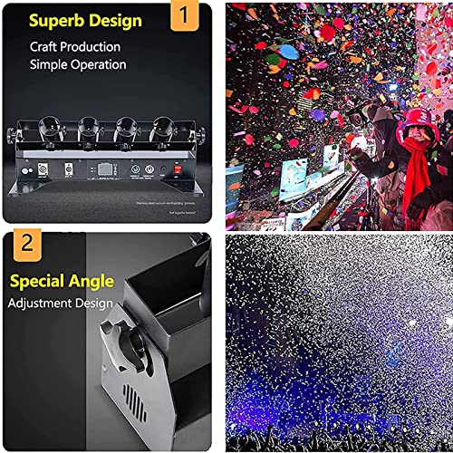 Canon à confettis robuste et durable en alliage avec 4 trous de projection - 8