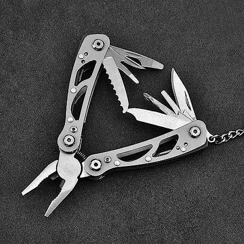 MTROYALDIA Sliver Multitool Mini Tools Pliers and Multi Tool All in One – Multi Function Gear for Men Best Multi-tool Kit for Work Camping Backpacking – Great Gifts for Men Outdoors