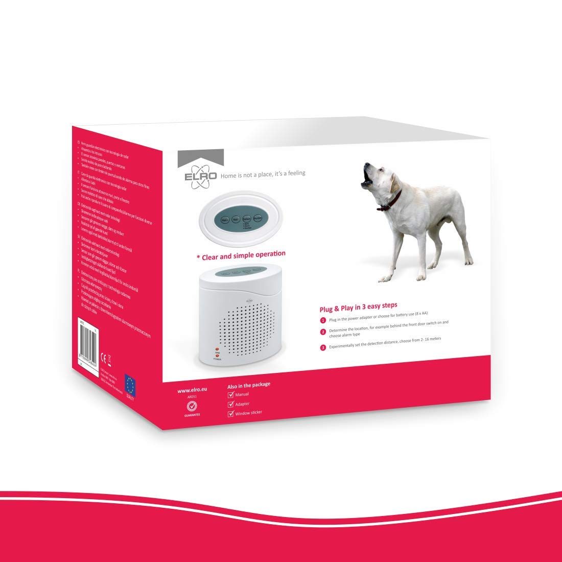 ELRO ARD51 Surveillance électronique avec aboiement de chien réaliste en 3D