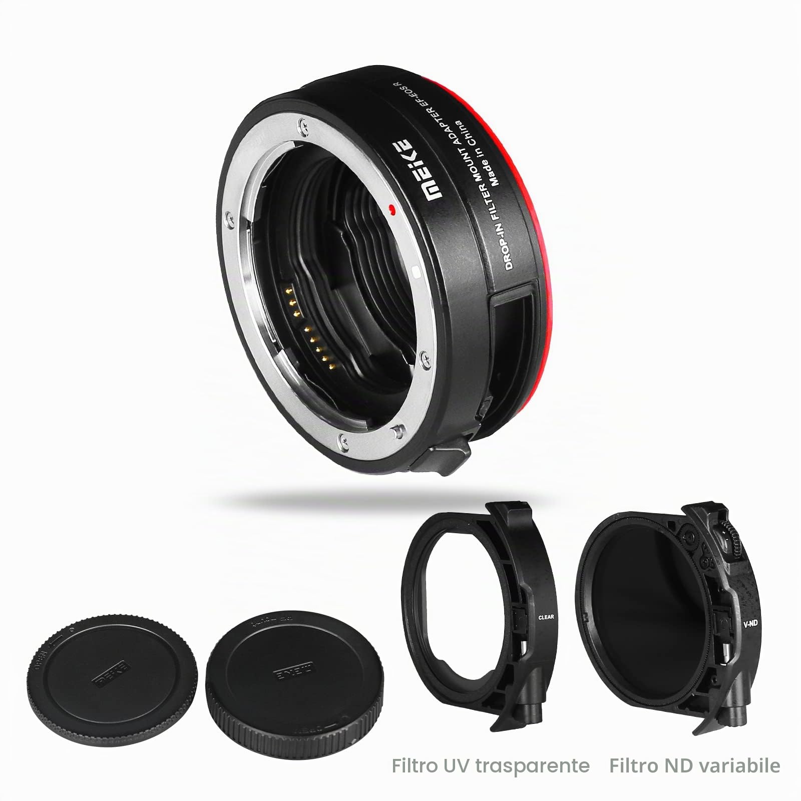 Meike MK-EFTR-C VND Drop-in filtro Adattatore per obiettivo con montaggio a fuoco automatico per Canon EF a EOSR con filtro ND variabile e filtro UV per fotocamere EOS R R5 R6 RP C70