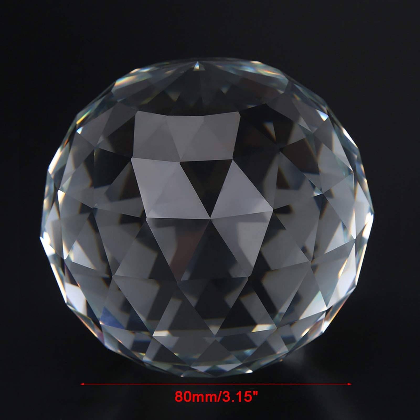 Prisma di a Taglio Trasparente - Sfera di Vetro per Osservazione Sfaccettata, Suncatcher per Finestre (80MM/3.15in)