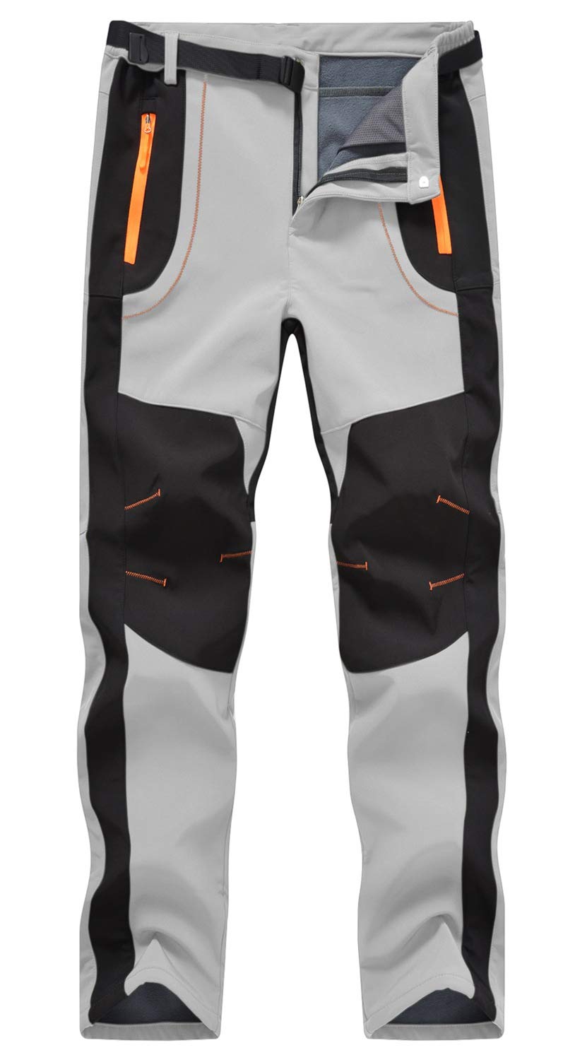 Men's Snow Ski Pants Waterproof Softshell Outdoor Hiking Travel Fleece Insulated Winter Pants