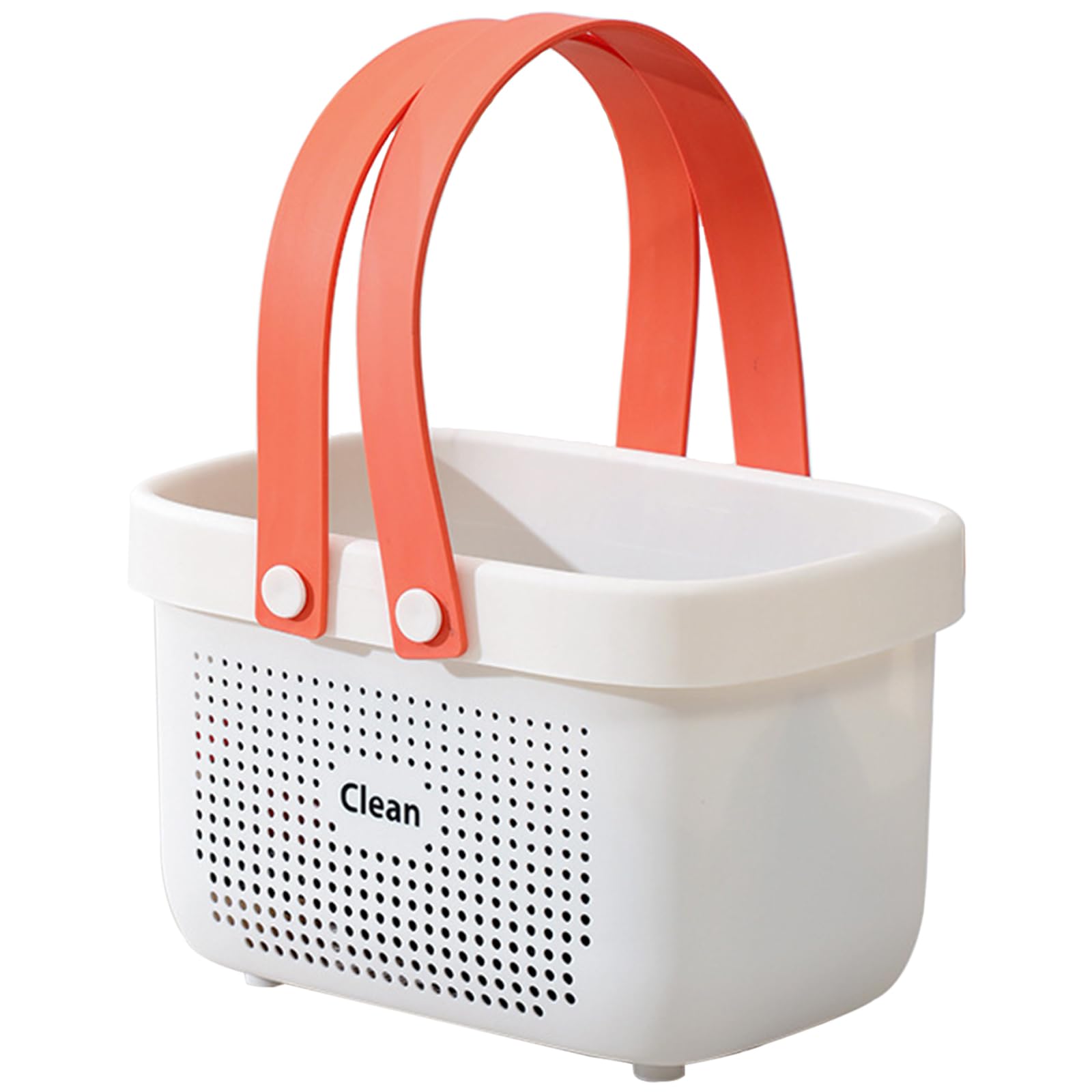 JiatuA Plastic Storage Basket with Handle Portable Shower Caddy Tote Organizer Basket Bin for Bathroom Kitchen Dorm Room Bedroom, Small White