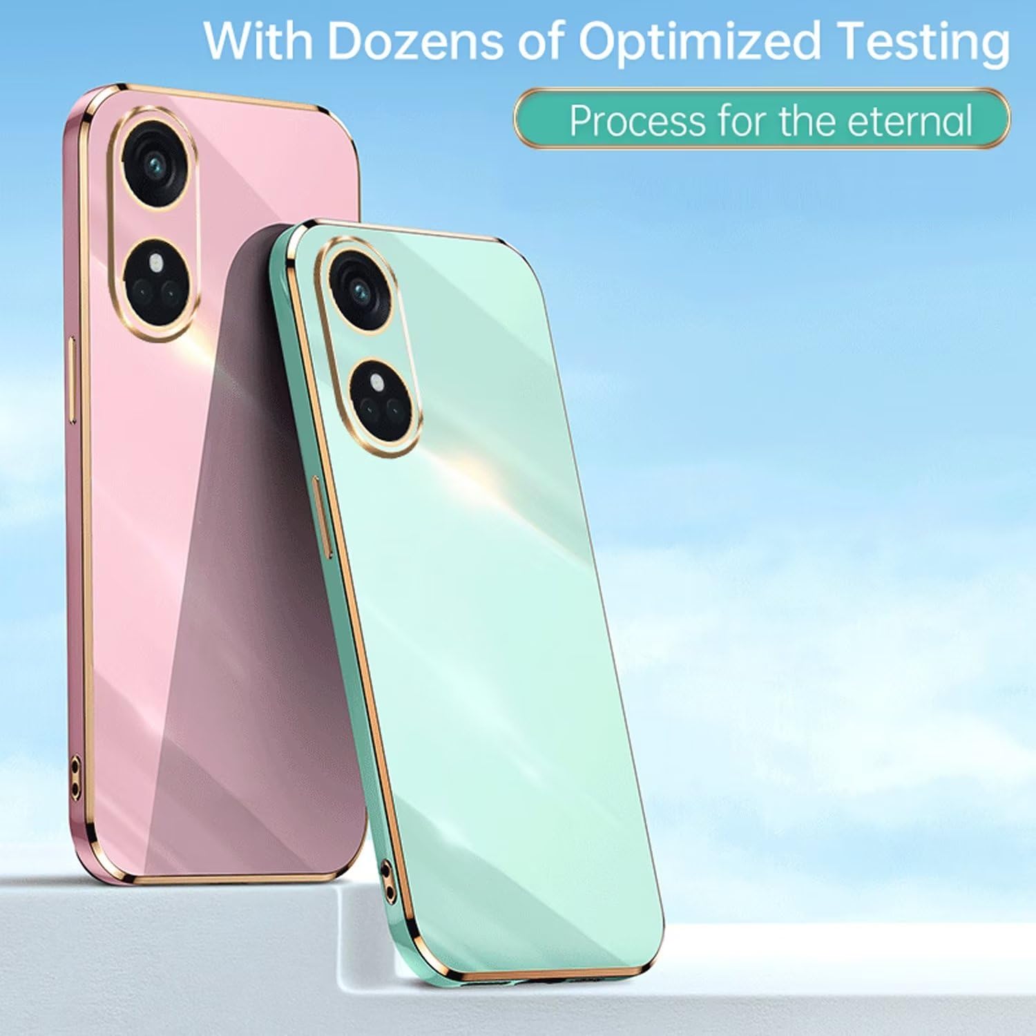 Custodia Per Oppo Reno 8T / Reno8 T 4G - Silicone TPU Morbido Con Bordo Placcato, Protezione Antiurto, Bianco