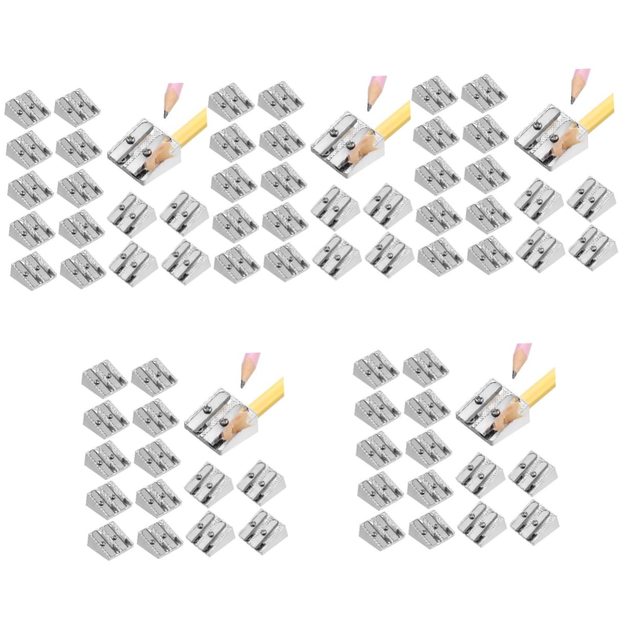 100pezzi Temperamatite Manuale Metallo Con Doppio Accessori Per Matite Portatili Per Scuola e Ufficio e Leggero