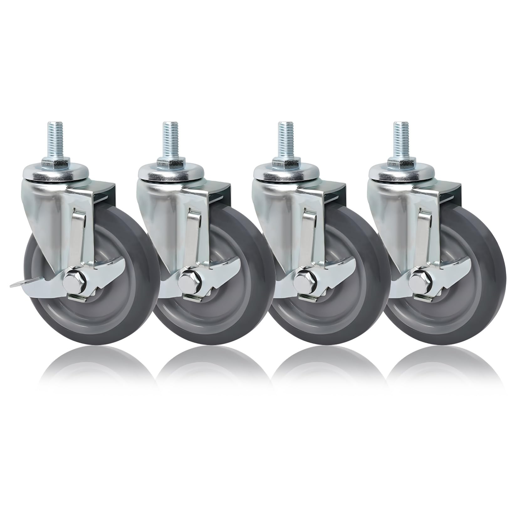 Roues de rechange pivotantes 100 mm pour mobilier industriel avec tige filetée M12