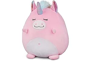 Marsjoy 8" Pink Unicorn Cookie Squishmallow Hugs Buddy Plush