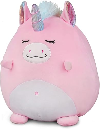 Miniatura 7 de Marsjoy Almohada de peluche de gatito rosa de 8 pulgadas, peluche de animal de peluche, lindo gato, unicornio, juguete para abrazar, cojín suave
