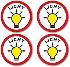 Sticker Light Off on Sign Sticker Set Note Weatherproof Weather-Resistant Knight Media Design Red/White/Black, 2.5 cm x