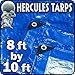 Hercules Tent Shelter Tarp Cover Waterproof Tarpaulin Plastic Tarp Protection Sheet for Contractors, Campers, Painters, Farmers, Boats, Motorcycles, Hay Bales - Hercules Tarp (-8x10)