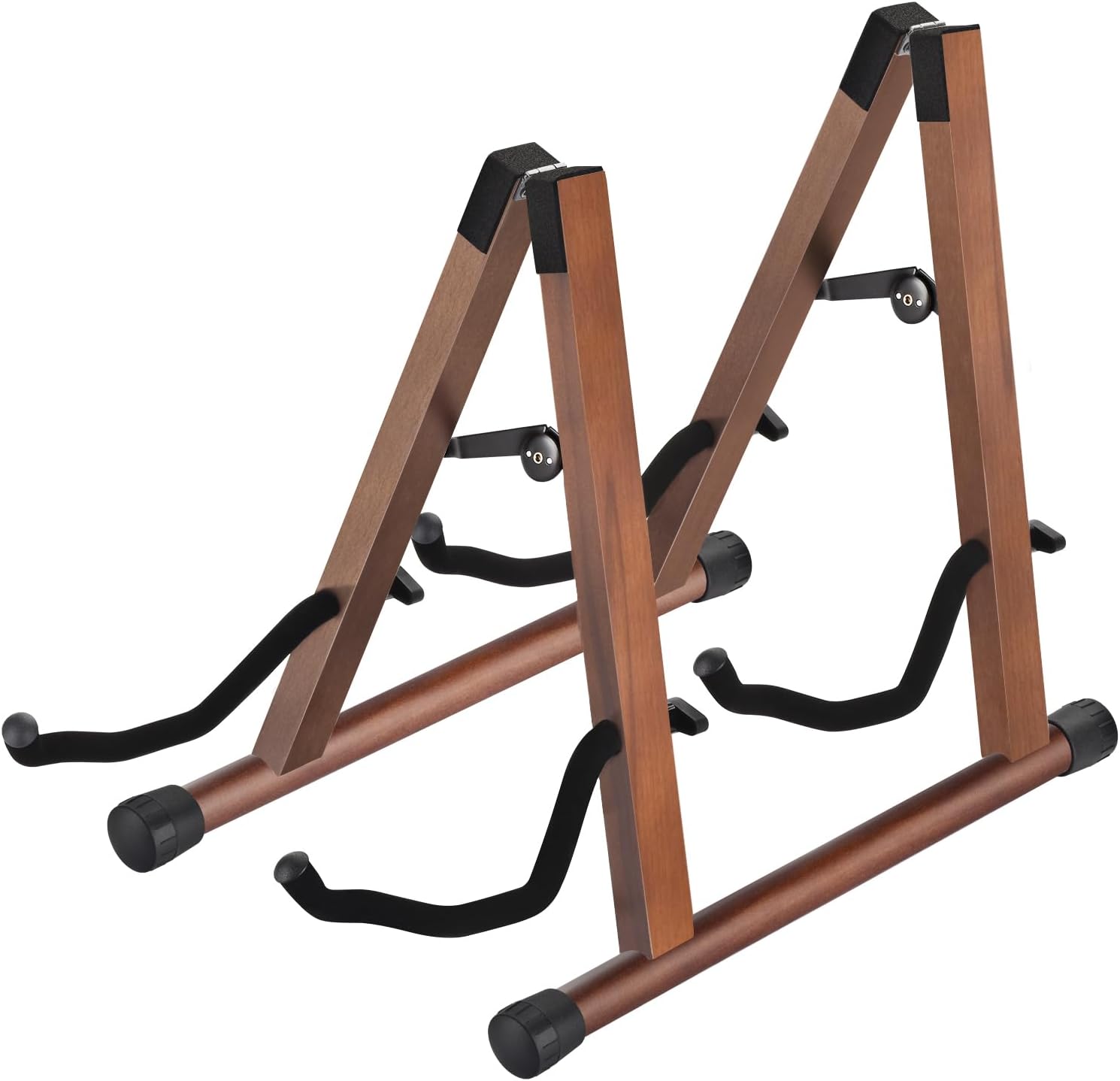 MOREYES Double Guitar Stand, Acoustic Guitar Stand for Multiple Guitars, Folding A-Frame Electric Guitar Stand, Wooden Guitar Stands Floor For School Music Program, Concerts, Easy to Assemble