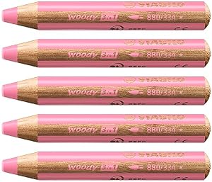 STABILO Woody 3 in 1 Buntstifte 5er Pack - Rosa