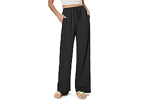 Comfy Casual Flowing Drawstring Palazzo Pants