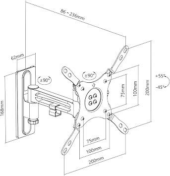 My Wall HC2-2L TV Wall Mount Integrated Spirit Level 13-43 Rotatable, Tilting