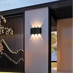 Arandela Luminária Led 6 Focos Fachos Parede Muro 6w De Iluminação Fachada Externa Interma Meia Lua