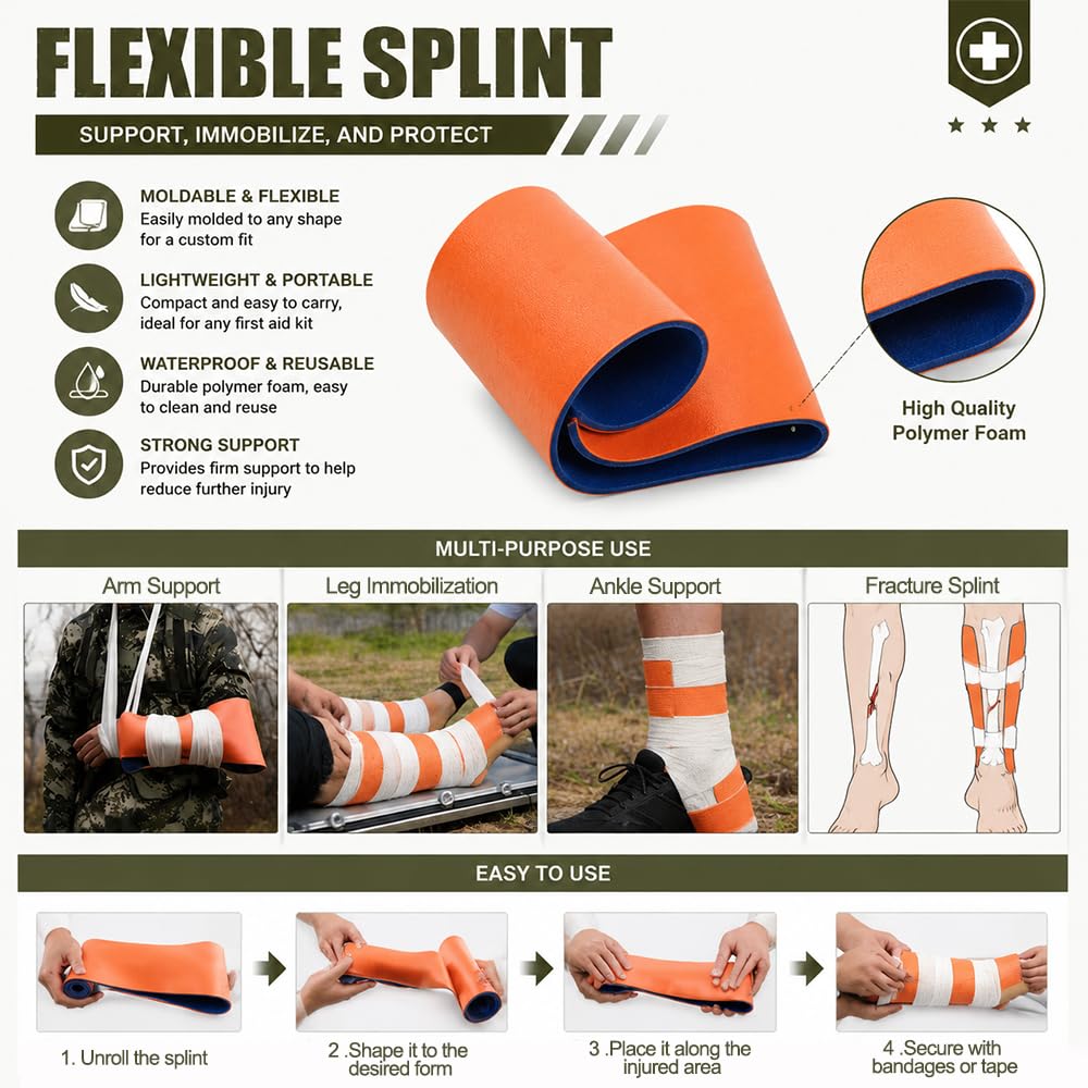 Kit Pronto Soccorso Militare, 61 Pezzi Kit di Primo Soccorso per Esterni per Campeggio, Escursioni, Casa Borsa di Pronto Soccorso Trauma First Aid Kit per Campeggio, Escursionismo e Uso Domestico