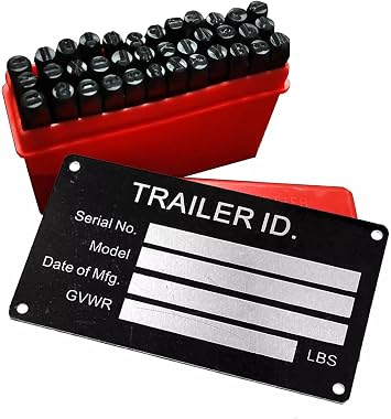 4MM Steel Die Metal Stamping kit Punch Tool with Trailer ID Tag Plate Number Letter Alphabet Stamps Tools