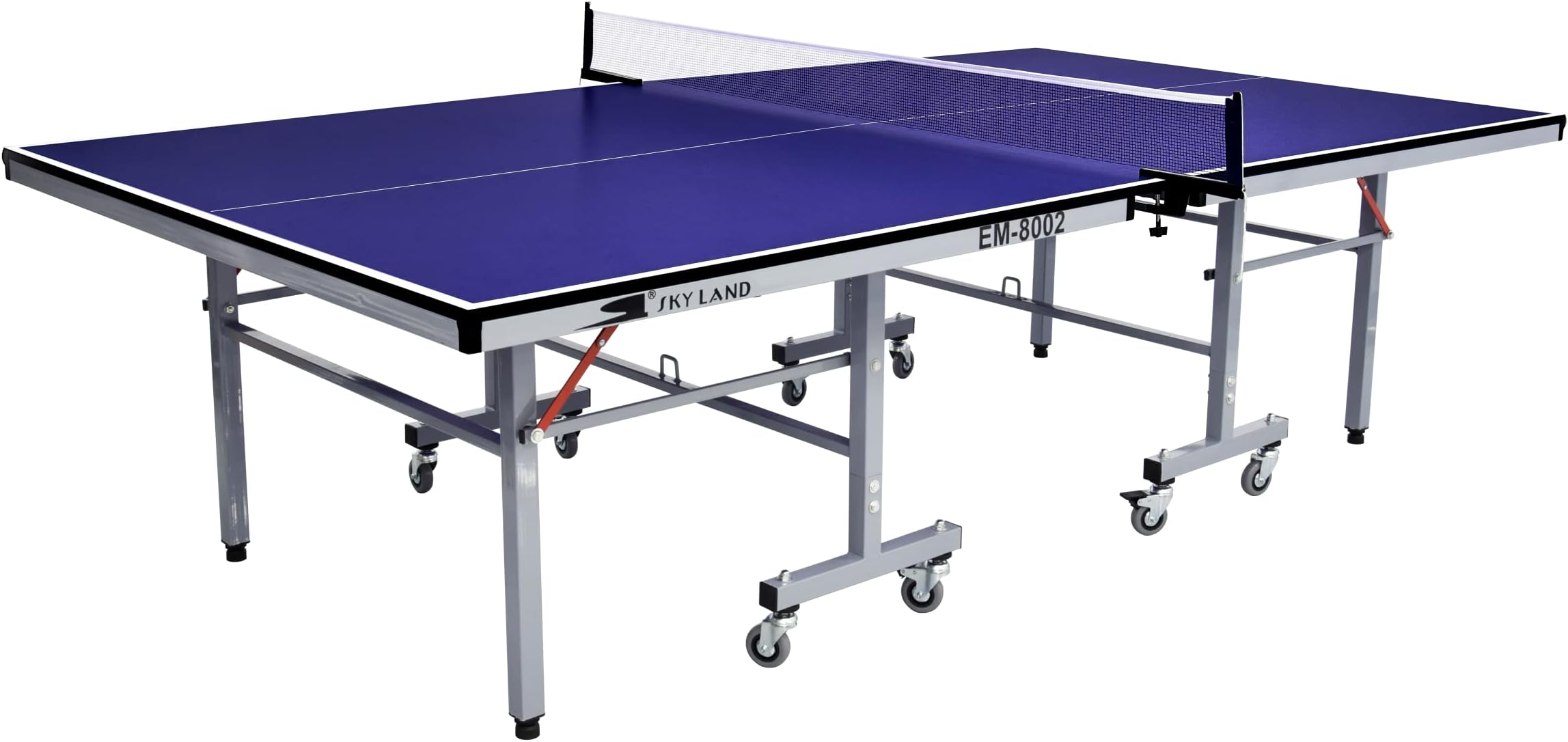 SKY LAND Sports Table Tennis Table Ping Pong Table Single Folding Movable TT Table, Blue Em-8002