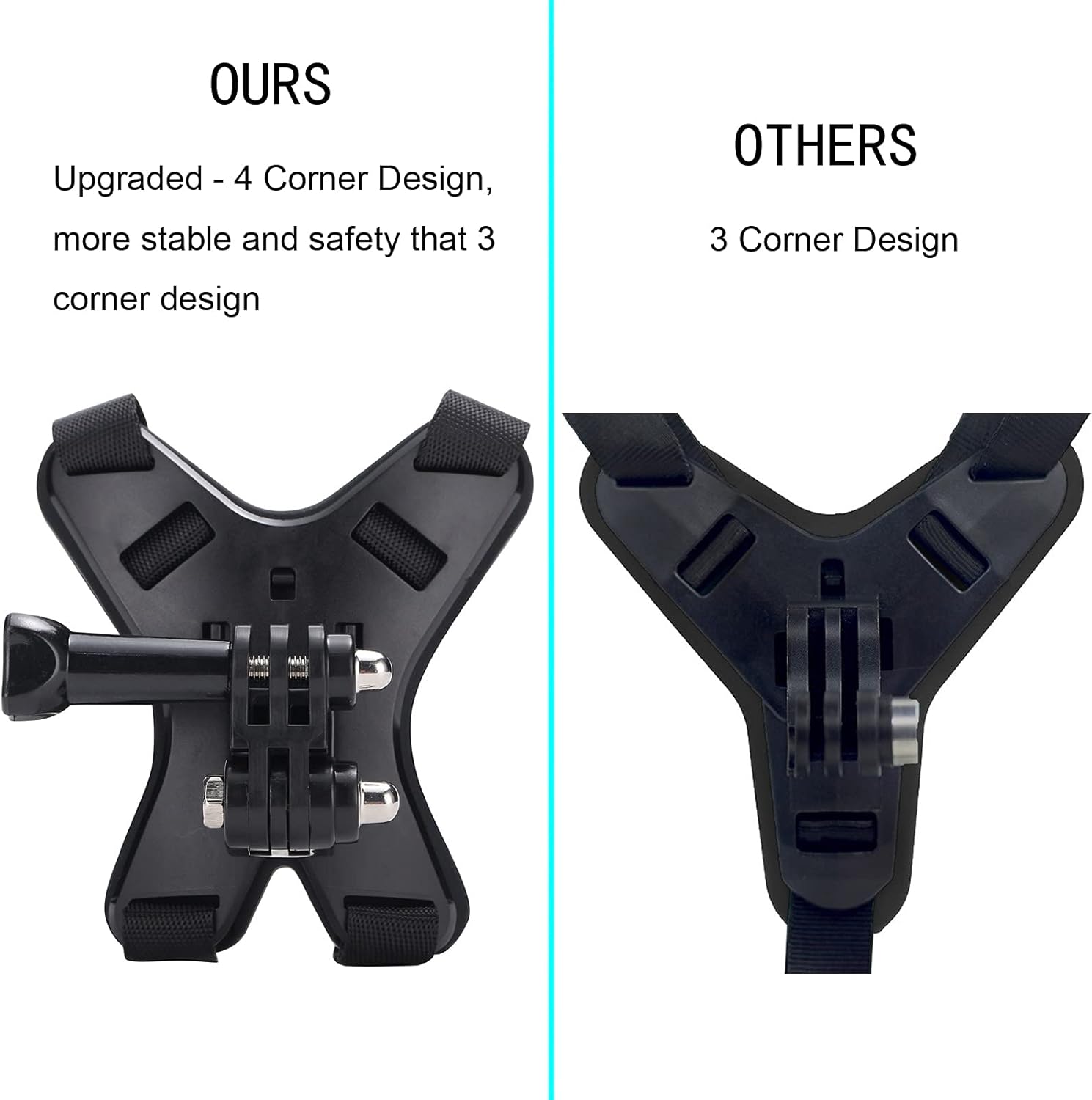 Special QKOO Motorcycle Helmet Chin Strap Mount for GoPro Hero 10, 9, 8, 7, 6, 5, 4, Session, 3+, 3, 2, 1, Hero (2018), DJI Osmo Action, AKASO, SJCAM, Xiaomi Yi Action Cameras