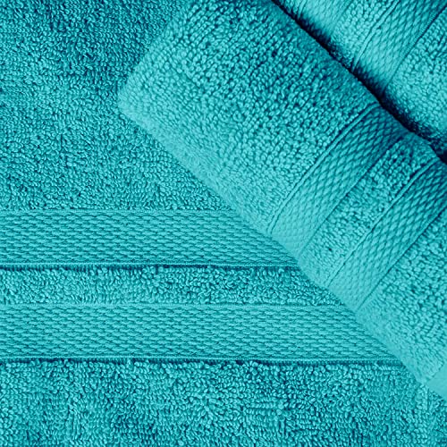 Wholesale Trade Dealz Pack of 2 Large Jumbo Bath Sheet Towels(75 x 150 cm) 100% Egyptian Cotton Big Bath Sheets Quick dry & Absorbent (Teal - Image 2