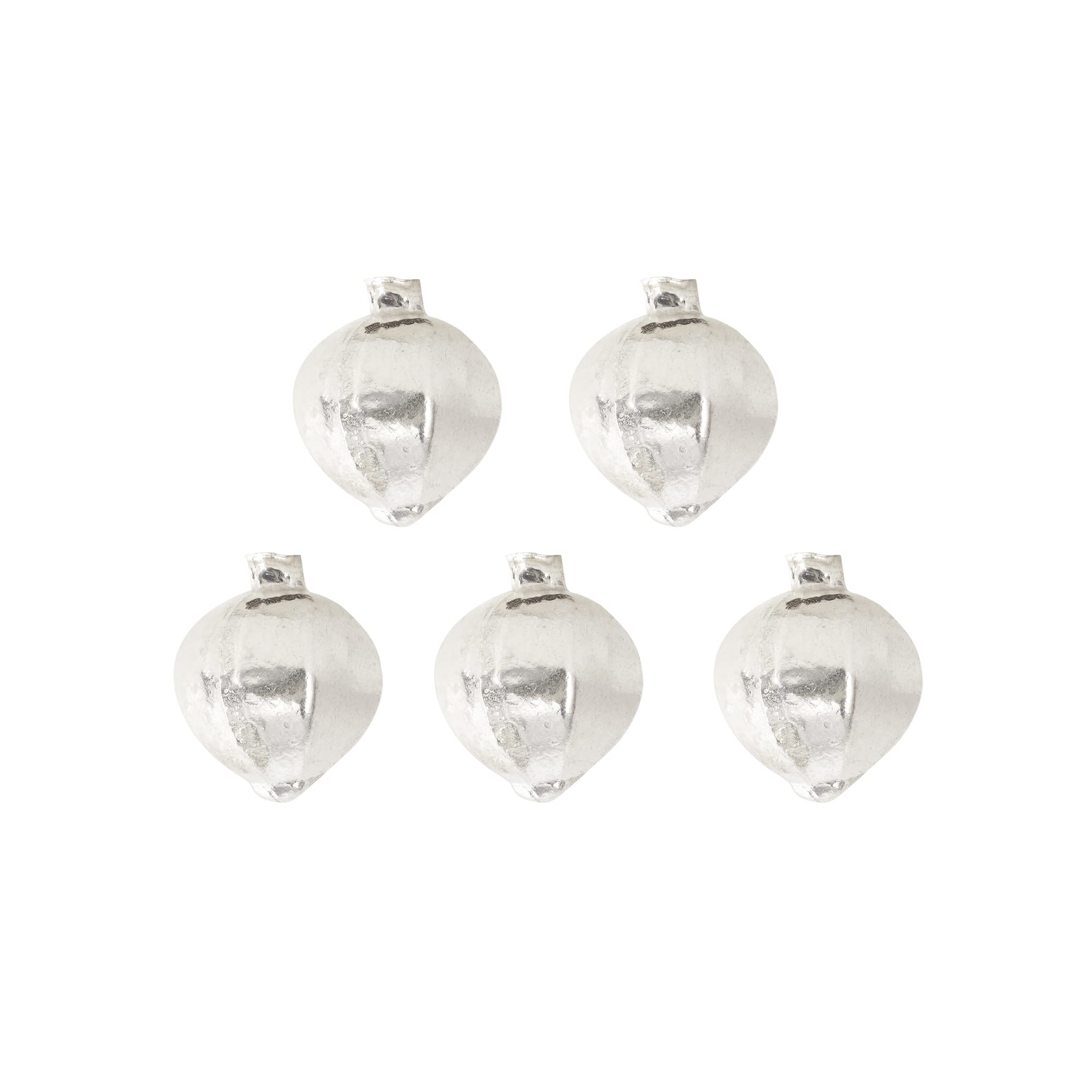 DHRUVS COLLECTION BIS Hallmarked 925 Pure Silver Combo of 5 Pieces Anaar/Pomegranate Fruit for Home Decor, Pooja, Gift Purpose & Donation