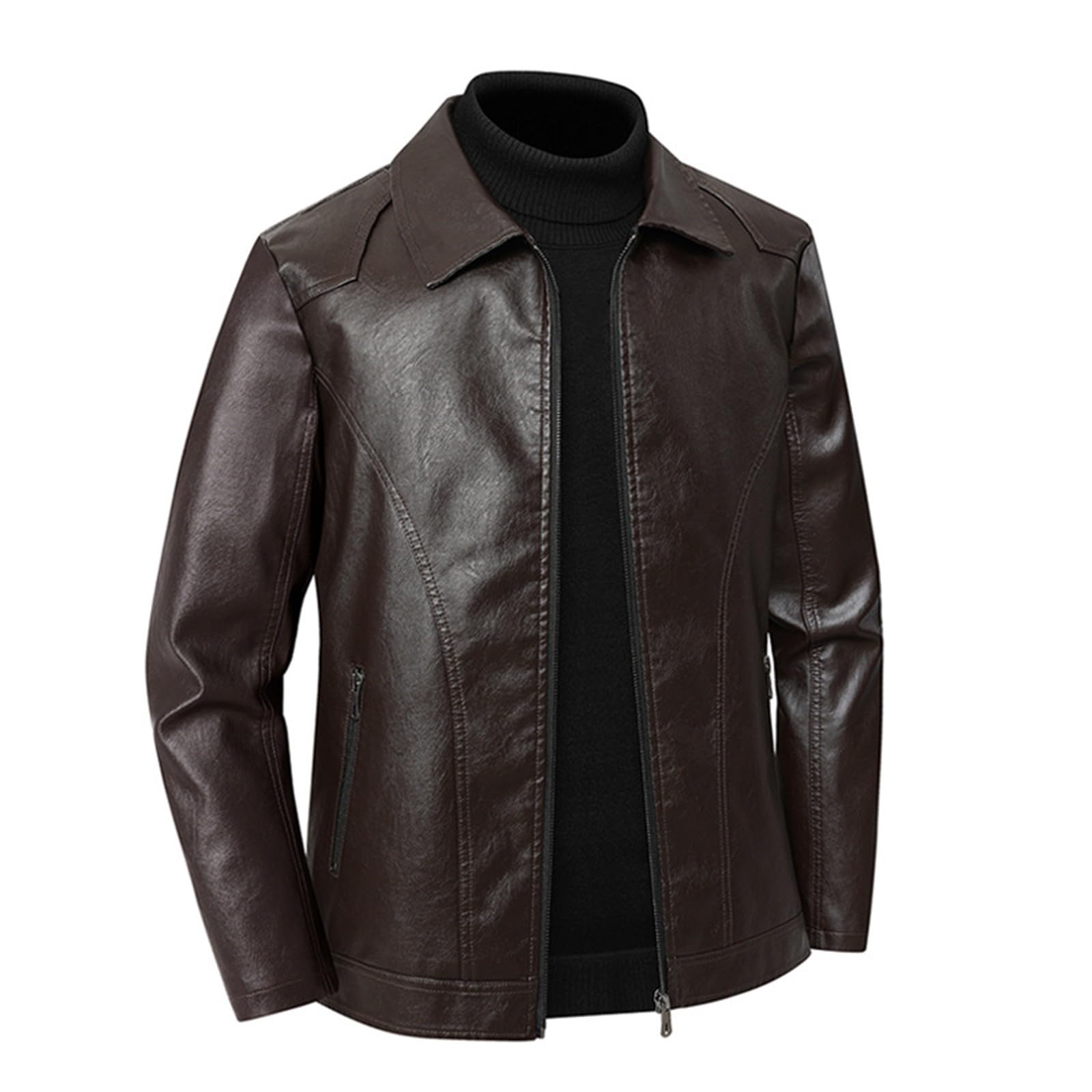 Giacca da moto da uomo, impermeabile, in pelle, oversize, vintage | Giacca bomber con risvolto, giacca bomber con cerniera, giacca da lavoro, classica giacca per esterni, elegante