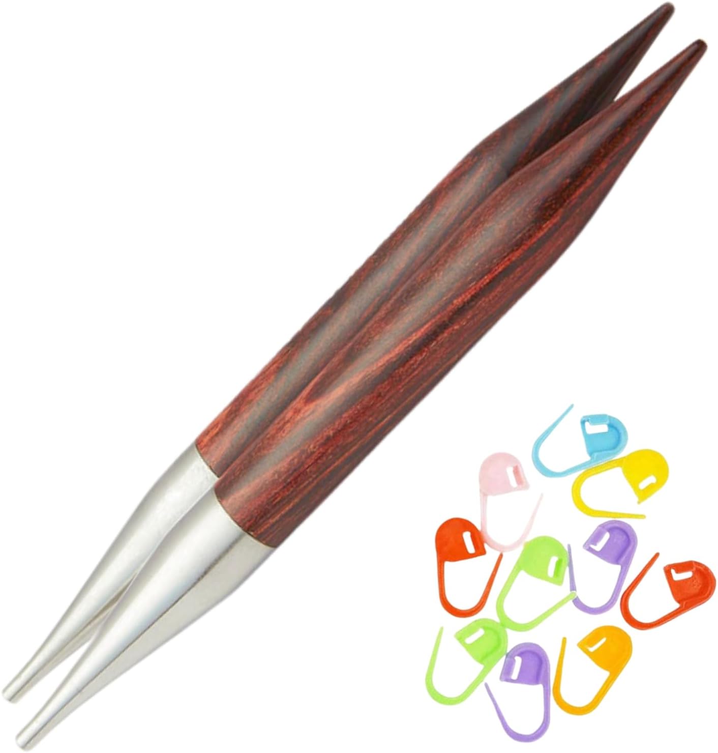KnitPro Dreamz Interchangeable Circular Knitting Needles 5 inch, Size 15 (13cm, 10.00mm) with 10 Colorful Stitch Markers