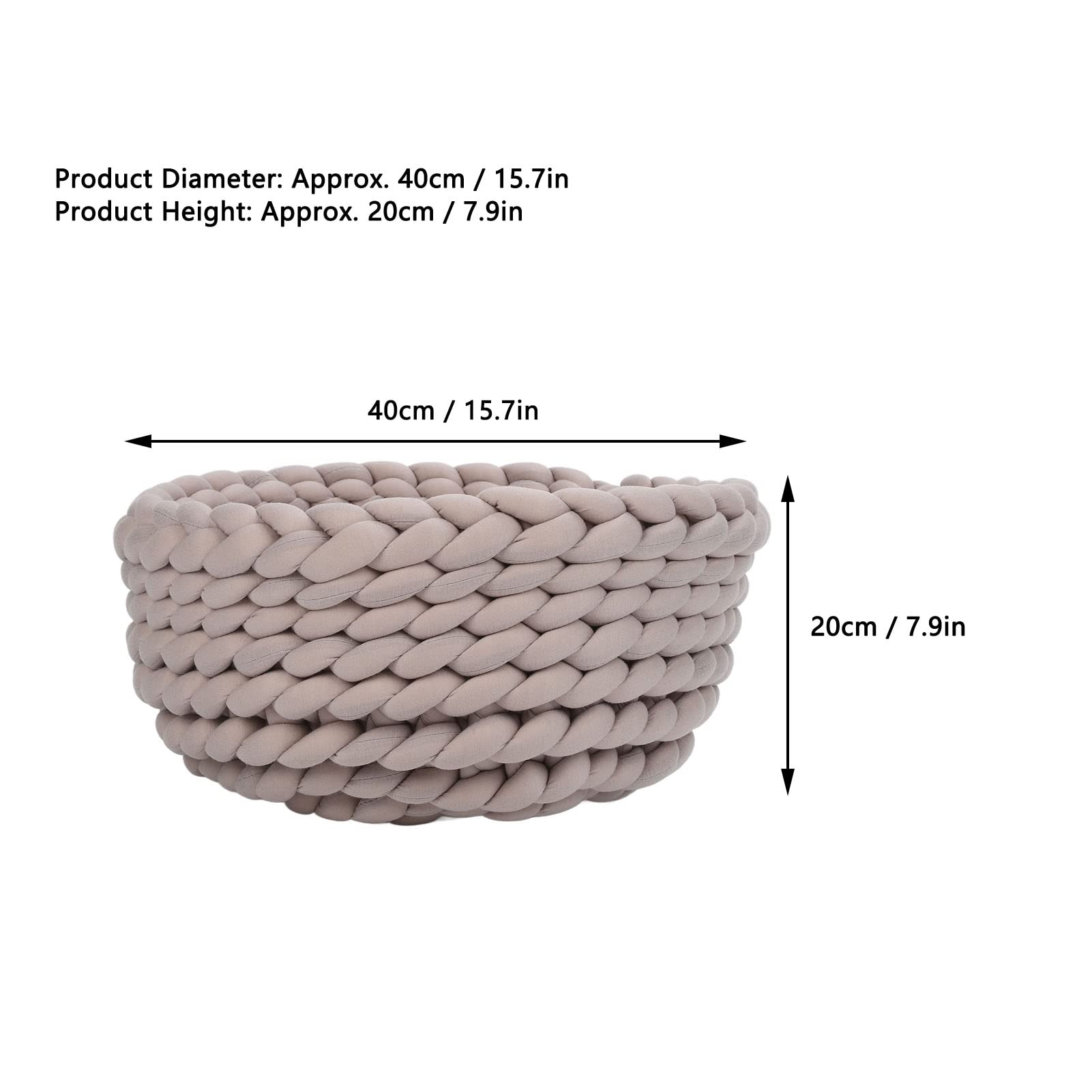 Tyenaza Handgefertigtes Gestricktes Haustierbett, Hochdichtes Hunde-Katzen-Rundpolster, Maschinenwaschbar, Katzenzubehör, Warmes, Gewebtes Katzennest, Gemütlicher Kuschelkorb Für Hunde Und Katzen