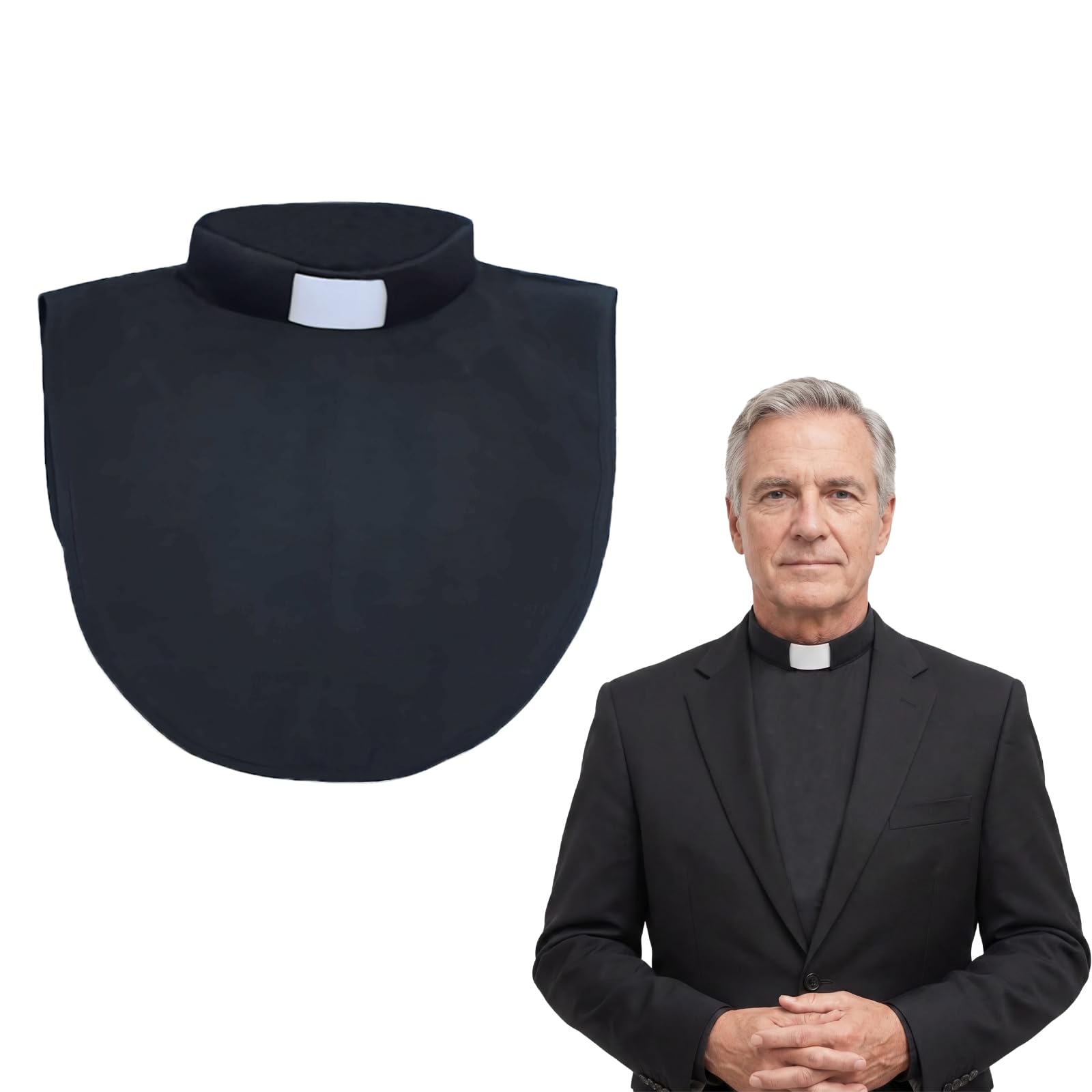 Priest Clergy Tab Collar Unisex Costume Pastor Bib Dickey for Clerical Shirt