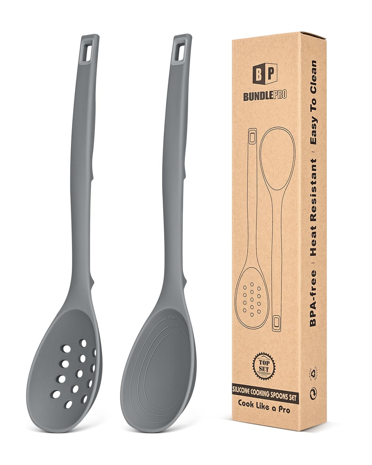 BundlePro Silicone Spoons - Nonstick & Easy Clean -9