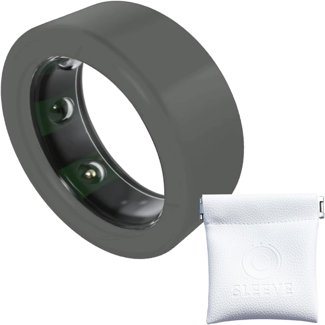 OSLEEVE Smart Ring Protector | Compatible with OuraRing (Gen 3+4)/Ultrahuman/S Galaxy | Silicone Cover for Active Lifestyle & Gym | Premium Comfort & Protection | Grey | Medium
