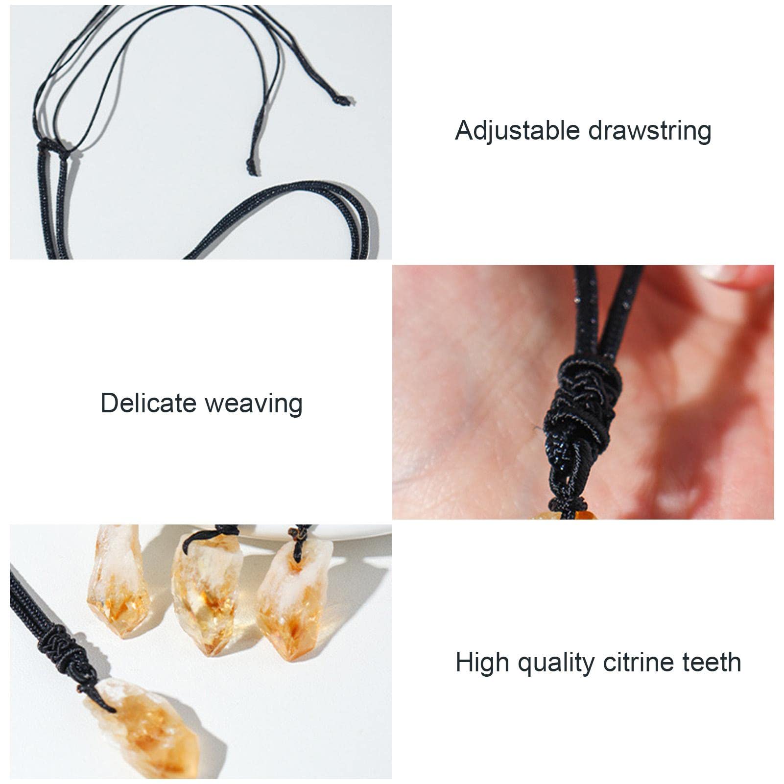 Collana Con Ciondolo In Citrino Naturale &ndash; Pietra Ruvida Irregolare &ndash; Quarzo