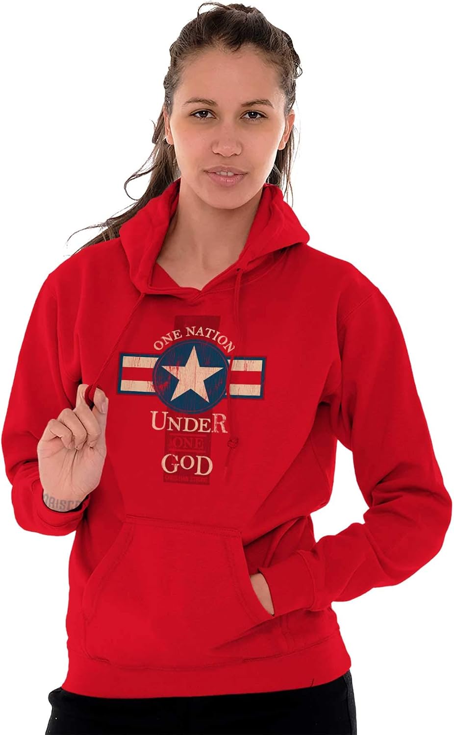 Christian Strong One Nation Under God Religious Hoodie Sweatshirt Women Men