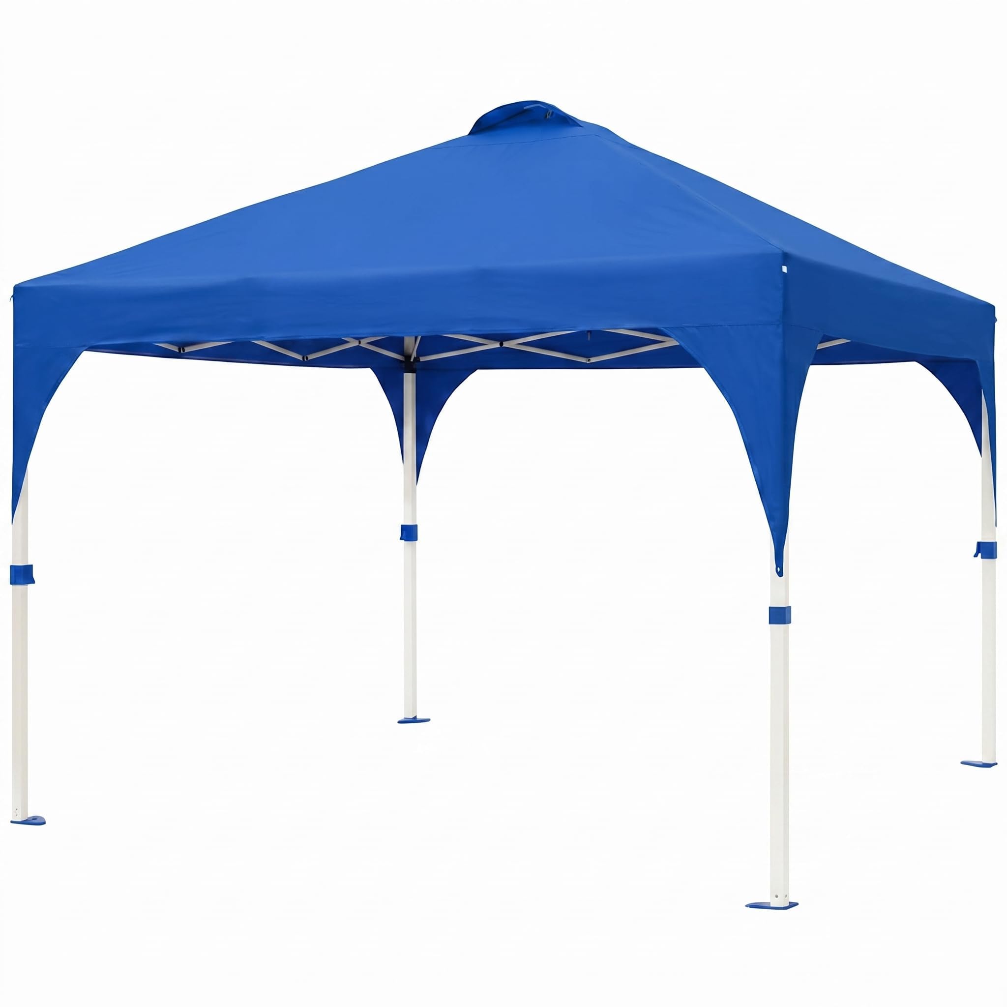 GarveeHome Commercial Folding Tent 3 x 3 m – 150D Oxford fabric with windows, central locking mechanism, height 270 cm, without side curtains, for gardens and events (Blue)
