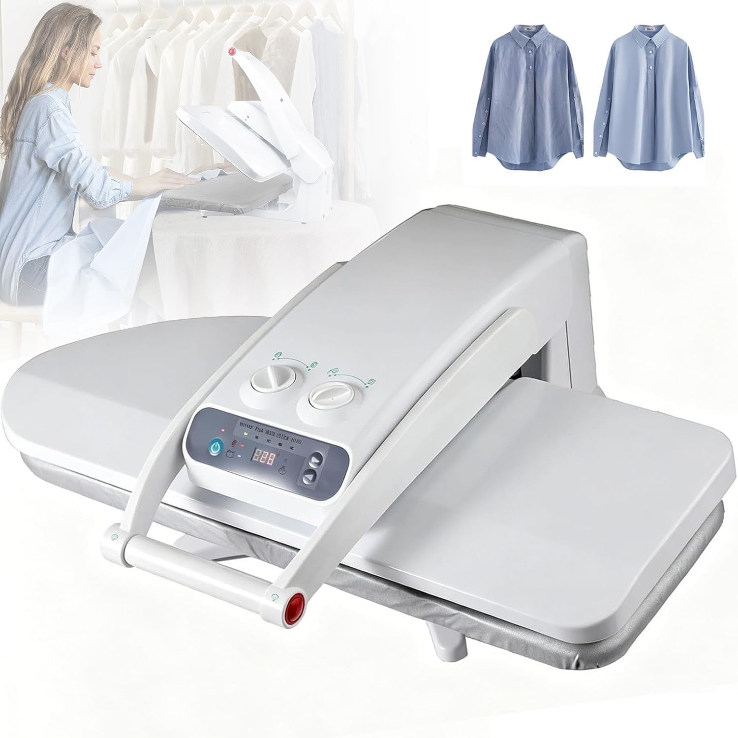 Professional Steam Ironing Press, 1800W Heavy-Duty Commercial Steam Press, Large Ironing Area for Bed Sheets, Pillowslips, Napkins & More Withoutstand