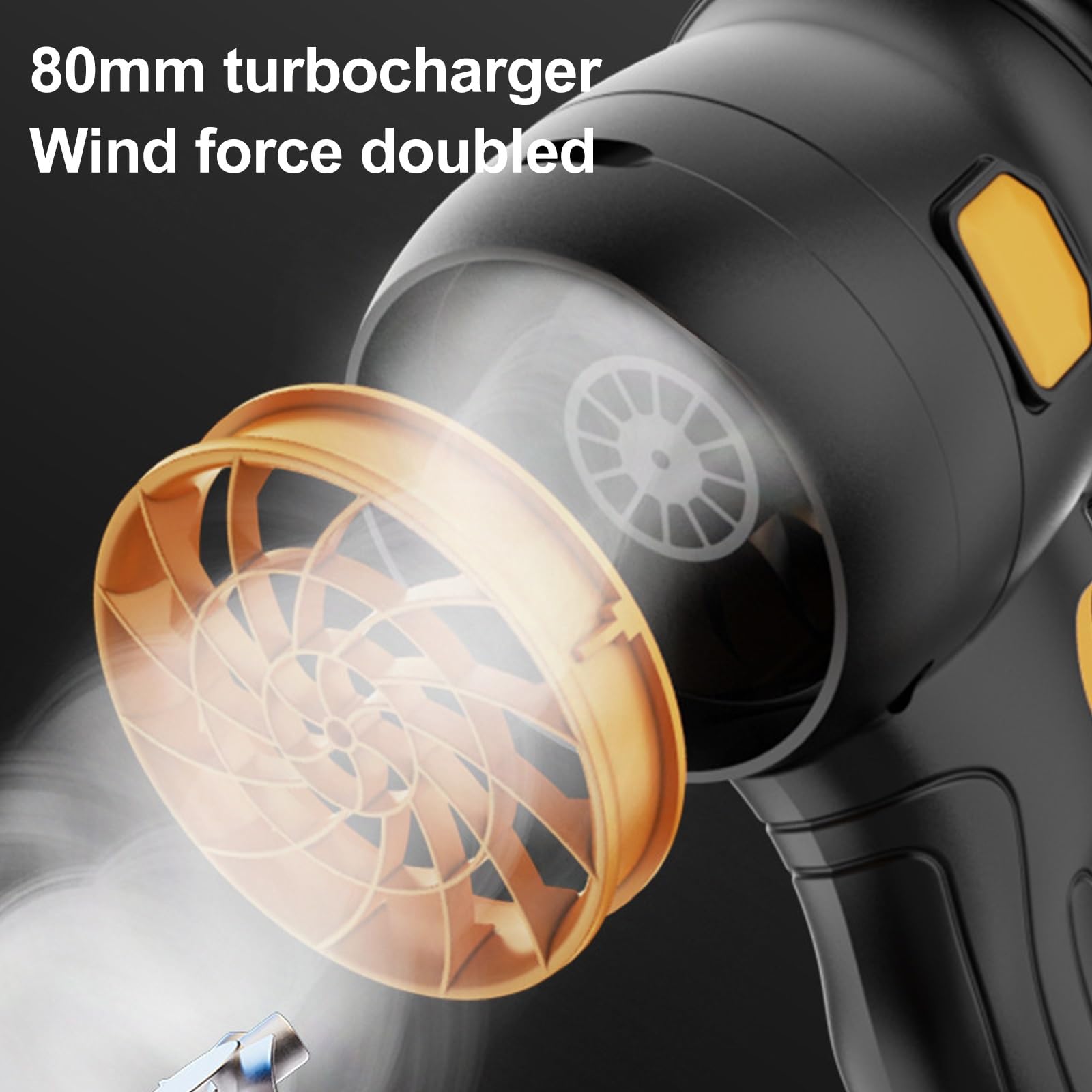 Elektryczna Ręczna Dmuchawa do Liści Bezprzewodowa, 34000 Obr./min Bezprzewodowa Dmuchawa do Liści z 2 Akumulatorami 48 V I Ładowarką, 80 Mm Wentylator Turbo