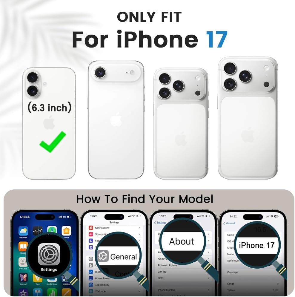 Compatible with iPhone 17 Case, Clear Floral Flower Green Leaves Tree Shockproof Protective Bumper Hard Back Slim Cute Clear Phone Cover for Women Girls 2025 6.3", Leaves 17 - Image 2