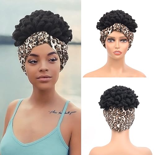 Miniatura 10 de Yinmei Baibian Rastas trenzadas, cola de caballo afro, moño con cordón, cola de caballo para mujeres negras, extensiones de cabello sintético con