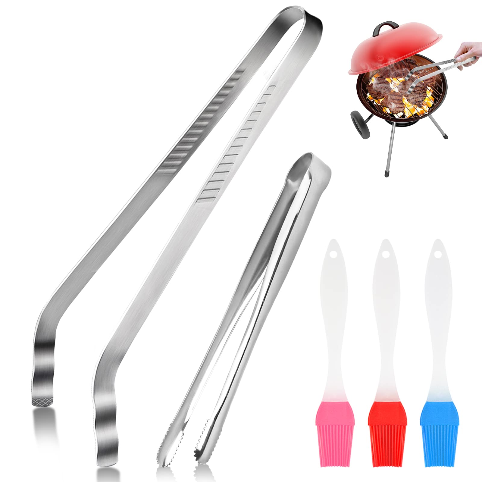 Geiserailie Grillzangen-Set – 3 Stück, Edelstahl, 27,9 Cm – Für Küche & Grill