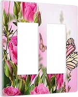 Vista 12 de Cubierta de interruptor de luz rosa brillante con purpurina de 1 banda, sin dispositivo, placa de pared en blanco decorativa para adolescentes