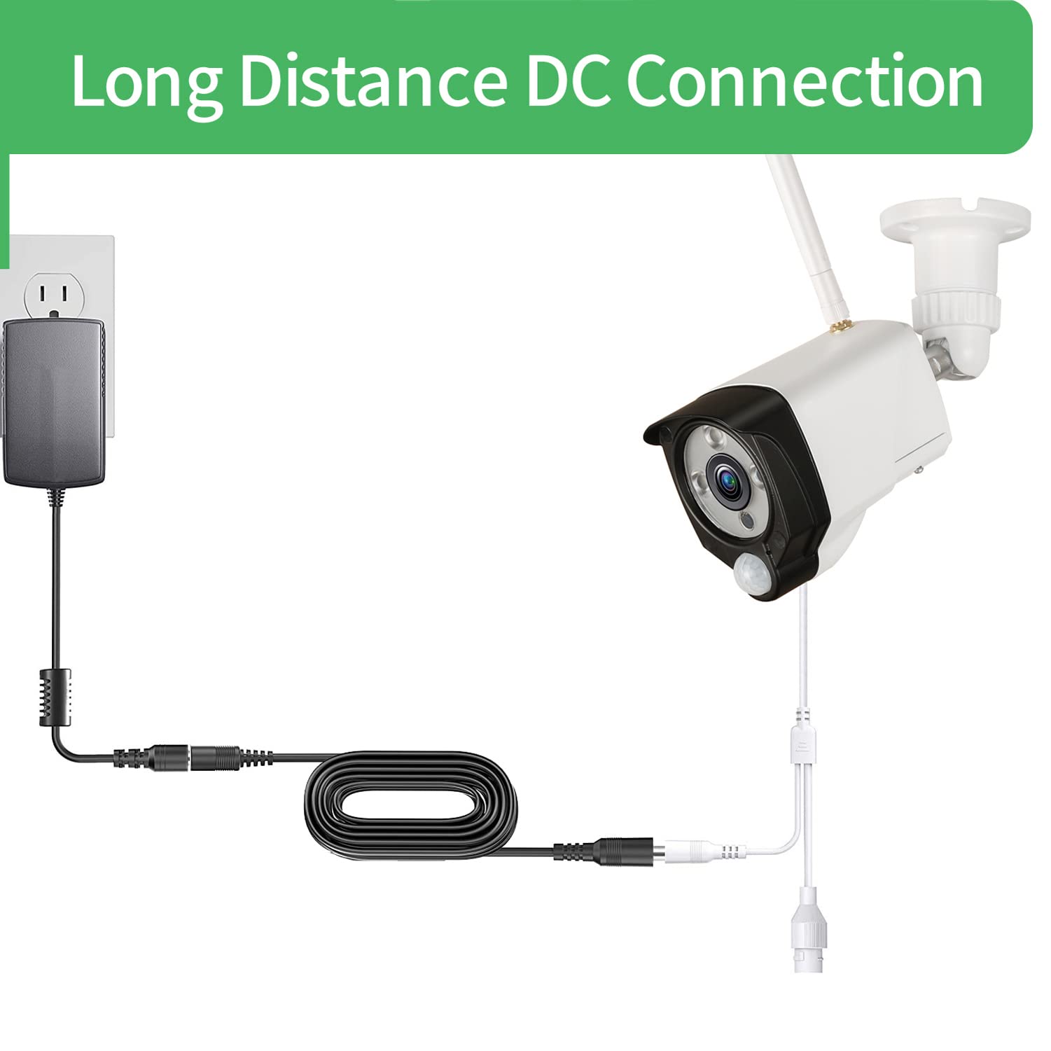 Cavo Prolunga DC 5m Security-01 - Connettore 5.5x2.1mm Per Telecamere, Luci LED, Alimentazione 5-24V - Foto 5