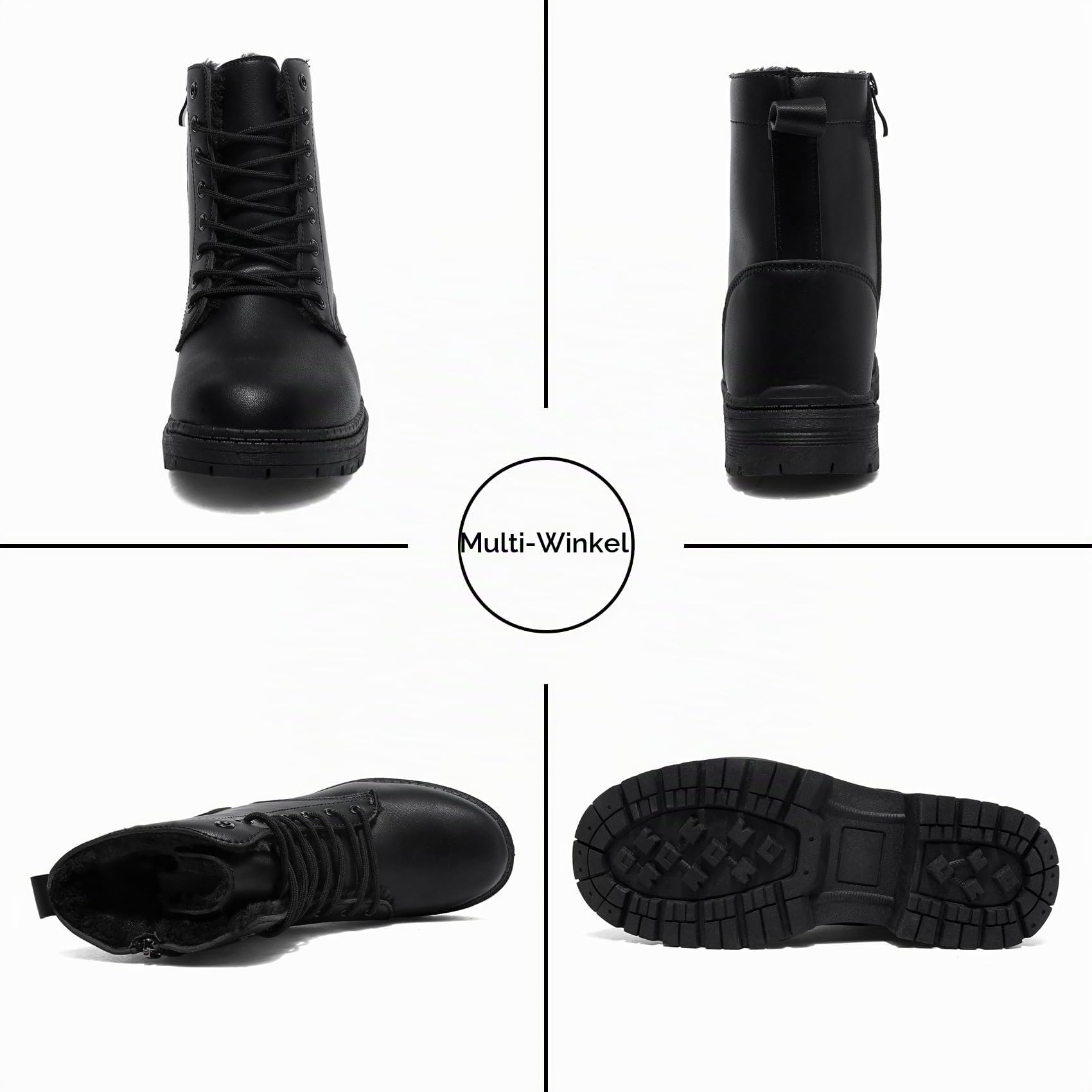 Damen Stiefel Wasserdicht Kurzschaft Stiefeletten Frauen Winterstiefel Warm Gefüttert Schneestiefel