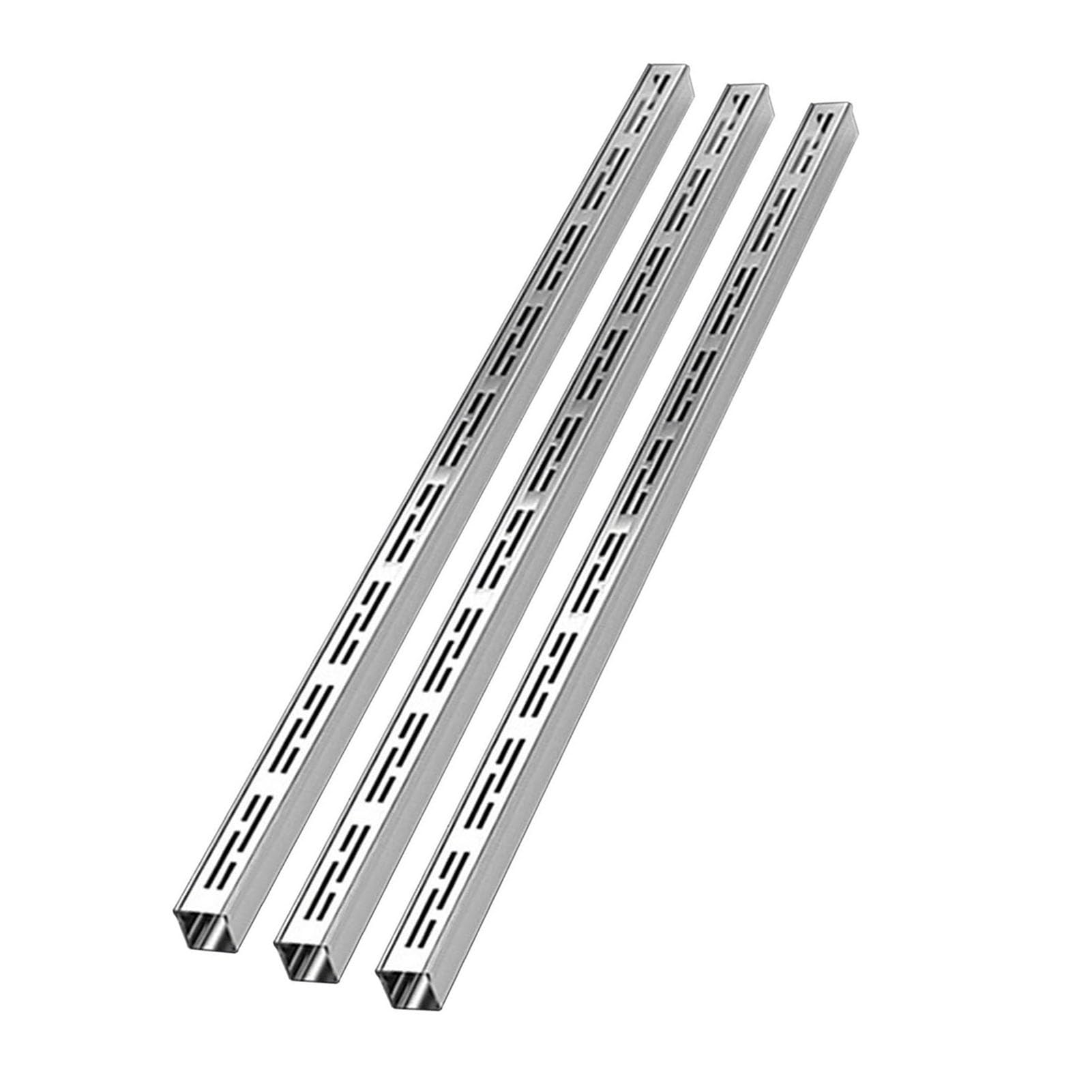 GJZQDKX Set of 3 Slim Drainage Channels for Patios and Gardens Stainless Steel Grates Rainwater Drainage Gutter System (100x15x4cm / 39.4x5.9x1.6in)