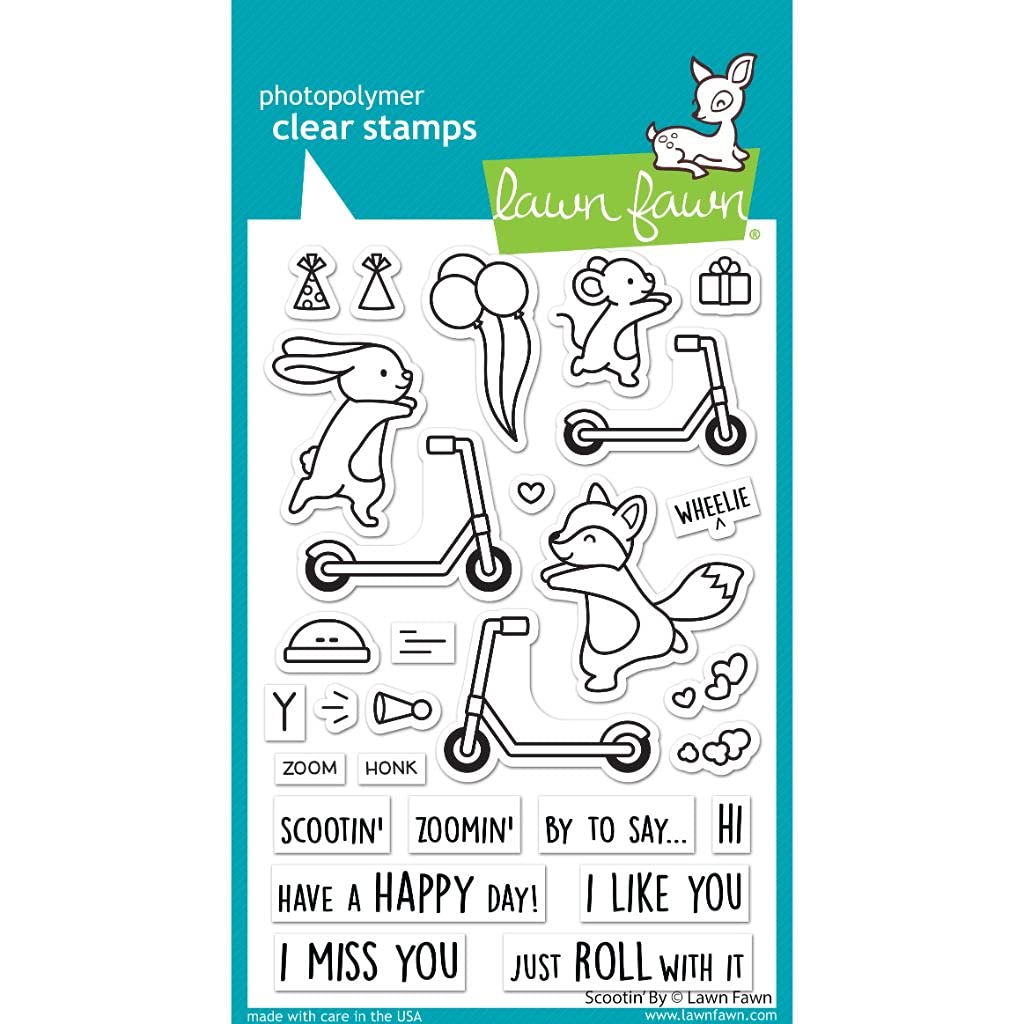 Lawn Fawn Scootin by 4x6 Clear Stamp (LF2554)