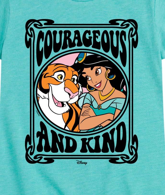 Disney Princess - Jasmine Rajah Courageous and Kind- Girls Fitted Short Sleeve T-Shirt3