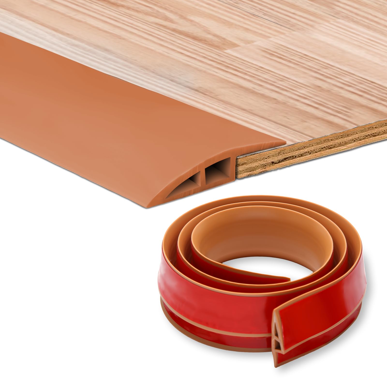 Bande de transition autocollante 10 mm marron clair pour carrelage