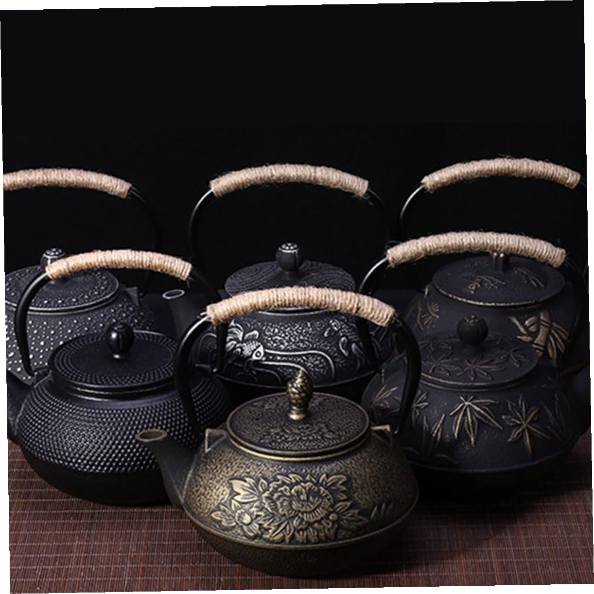 PRETYZOOM Tetera De Hierro Fundido Decorativa Diseño De Peonía Hervidor De Té Para Hogar Accesorio Para Reuniones y Celebraciones Capacidad