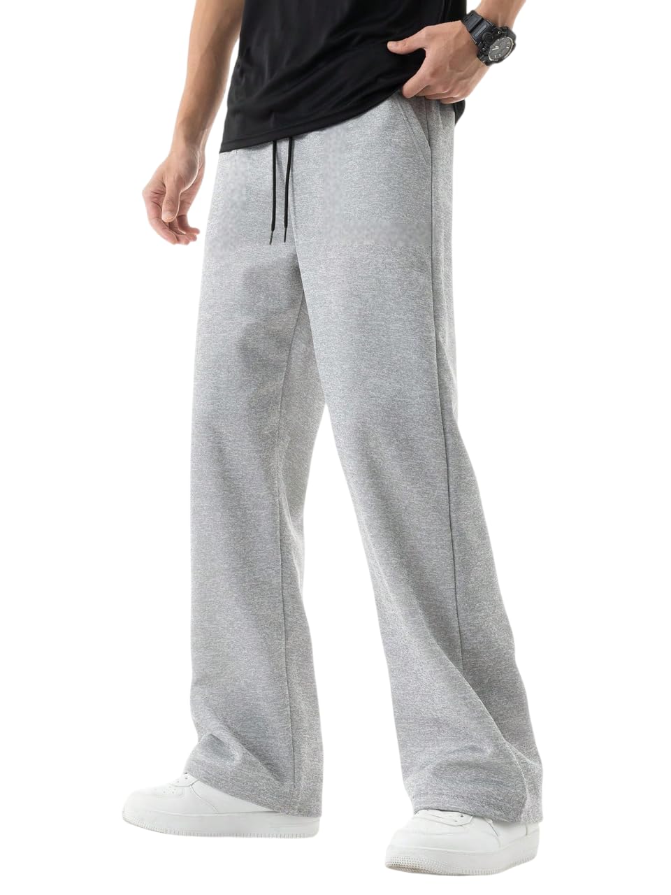 Men's/Unisex Open Bottom Drawstring Pure Cotton Stretchable Baggy Jogger Pants